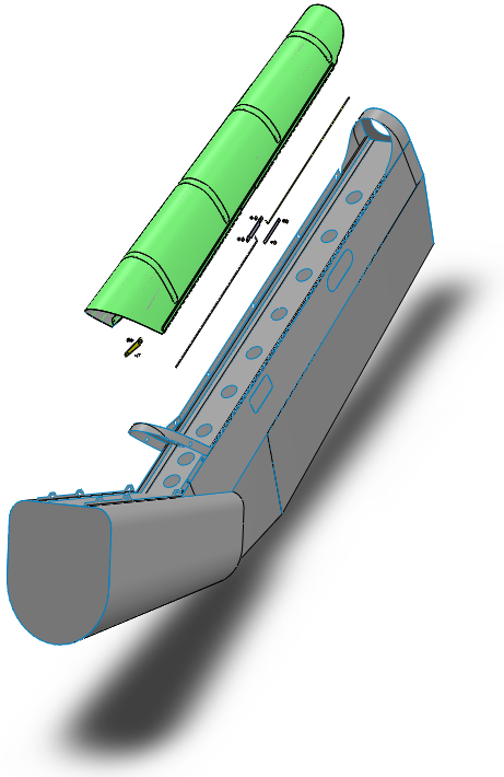 Vertical fin and cover diagram